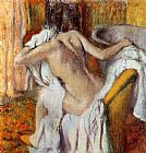 Woman Canvas Paintings - Woman Drying Herself I
